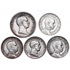 Italian States - SAVOIA - Vittorio Emanuele III (1900-1943) - 1 Lira, 2 Lire LOT