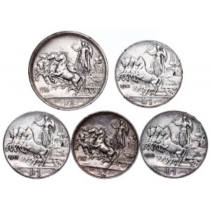 Italian States - SAVOIA - Vittorio Emanuele III (1900-1943) - 1 Lira, 2 Lire LOT