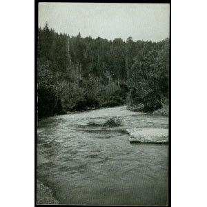34 KOMAÑCZA - River Ostawa in Komańcza, chb. print, ca. 1920,
