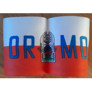 Opaska na rękę Ochotniczej Rezerwy Milicji Obywatelskiej (ORMO)