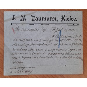 Kielce.Koperta firmy J.M.Taumann