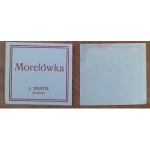 Kraków.5 etykiet na butelkę napoju Morelówka z firmy J.Wentzl Kraków