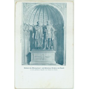 POZNAŃ - Mieczysław I i Bolesław I Chrobry ze Złotej Kaplicy w Katedrze, Wyd. J. Jolowicz, Posen, druk nieb., ok. 1900,