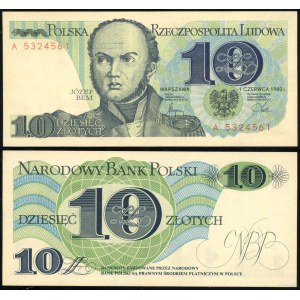 Polska, 10 złotych, 1.06.1982