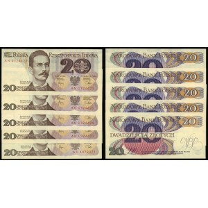 Poland, set: 5 x 20 gold, 1.06.1982