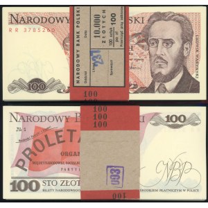 Poland, pack of 99 pieces x 100 zlotys with NBP banderole, 1.06.1986
