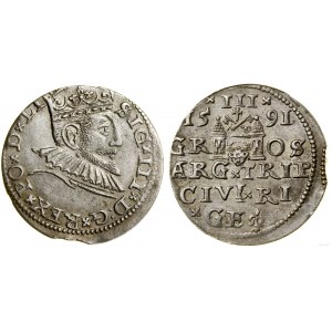 Polska, trojak, 1591, Ryga