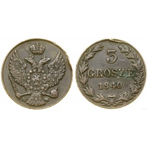 Poland, 3 groszy, 1840 MW, Warsaw