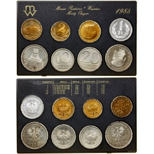 Poland, vintage set of circulation coins - prooflike, 1988, Warsaw