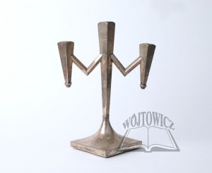 Silver three-arm candle holder