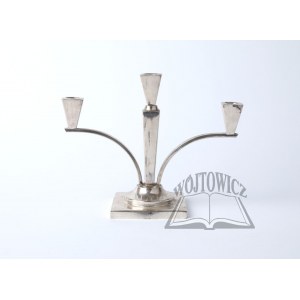 Silver three-arm candle holder