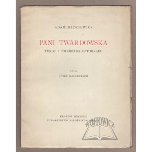 MICKIEWICZ Adam, Pani Twardowska.