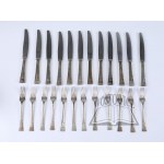 (CUTLERY). Expanded cutlery set for 12 persons, NEUMANN, Lviv, Poland, 1930s.