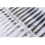(CUTLERY). Expanded cutlery set for 12 persons, NEUMANN, Lviv, Poland, 1930s.