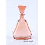 Salmon-colored carafe, in the style of Moser factory products, first half of the 20th century.