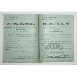 DODATKOWE ogłoszenie w sprawie uregulowania obrotu świeżymi owocami.