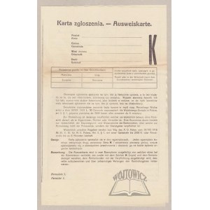 KARTA zgłoszenia. Ausweiskarte.