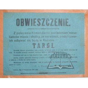 (TARGI). Obwieszczenie.