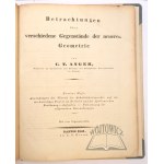 ANGER Carl Theodor, Betrachtungen über verschiedene Gegenstände der neueren Geometrie.