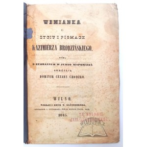 CHODŹKO Dominik Cezary, Wzmianka o życiu i pismach Kazimierza Brodzińskiego,