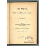 MARX Karl, Das Kapital. Kritik der politischen Oekonomie. (Wyd. 1).