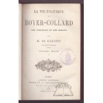 BARANTE M. de, La vie politique de M. Royer-Collard, ses discours et ses écrits.