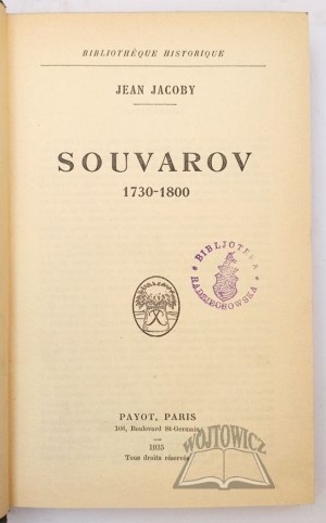 JACOBY Jean, Souvarov 1730 - 1800.