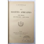 PREVILLE Armand de, Les societes Africaines.