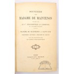D'HAUSSONVILLE Gabriel Paul Othenin de Cleron, Souvenirs sur Madame de Maintenon.