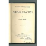 FOUILLEE Alfred, Esquisse psychologique des peuples europeens.