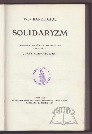 GIDE Charles, Solidarity.