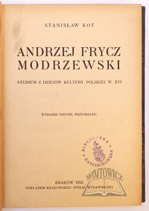 KOT Stanisław, Andrzej Frycz Modrzewski.