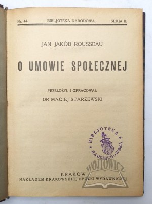 ROUSSEAU Jacob, On the Social Contract.