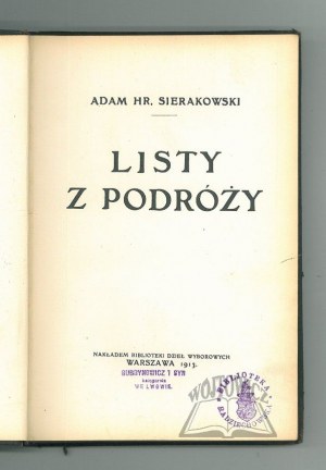SIERAKOWSKI Adam Hr., Letters from a Journey.
