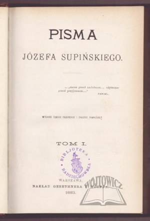 SUPIÑSKI Joseph, Writings.