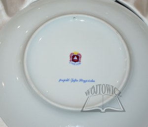 STRYJEŃSKA Zofia (1891-1976), Decorative plate with depiction of the KRAKOWIAK dance.