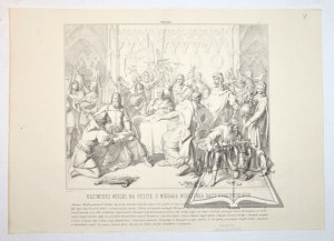 (Faience). KAZIMIERZ the Great At the Feast at Mikołaj Wierzynek Rajcy Krakowski.