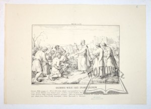 (Faience). KAZIMIERZ the Great judges the case of the peasants.