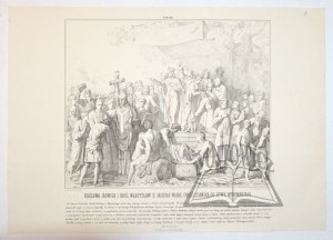 (Faience). KING Jadwiga and King Wladyslaw II Jagiello Introduce the Christian Faith to Lithuania.