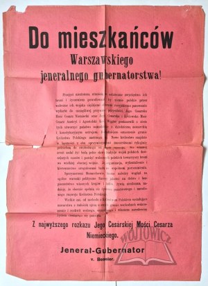 TO THE RESIDENTS of the Warsaw General Government!