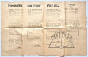 OBLIGATION. Bekanntmachung. Apskelbimas. הוֹדָעָה.