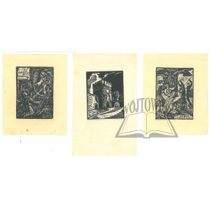 SASYKIN Mikołaj, 3 drzeworyty (1. Brama Mostowa - Toruń; 2. Św. Jacek Odrowąż 1257; 3. Śmierć Św. Wojciecha).