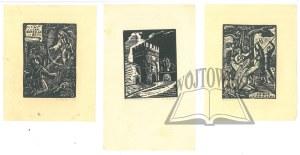 SASYKIN Nikolai, 3 woodcuts (1. Bridge Gate - Torun; 2. St. Jacek Odrowąż 1257; 3. Death of St. Adalbert).