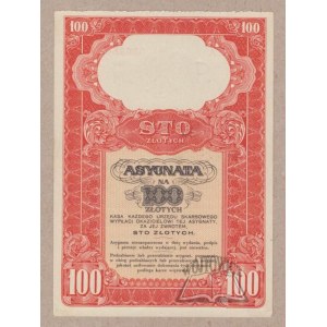 (AKCJE). Asygnata na 100 złotych.