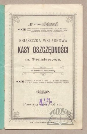 BOOK of contributions of the Savings Bank of the city of Stanislawow.