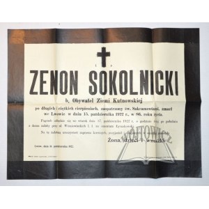 (NEKROLOG). Zenon Sokolnicki b. Obywatel Ziemi Kutnowskiej
