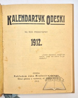 Odesa CALENDAR for the leap year 1912.