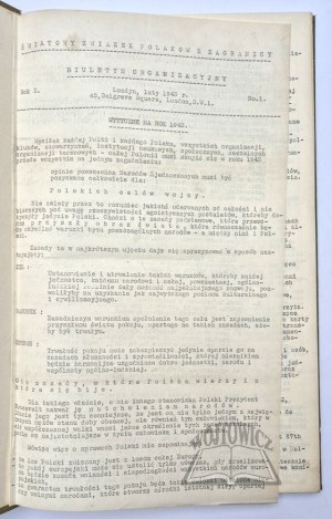WORLD Union of Poles Abroad. Organizational Bulletin.