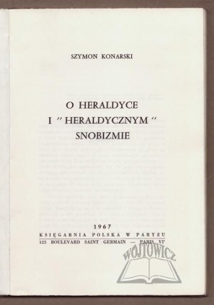 KONARSKI Szymon, On heraldry and 