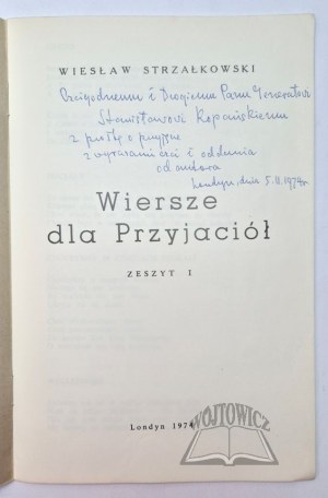 STRZAŁKOWSKI Wiesław, Poems for Friends.
